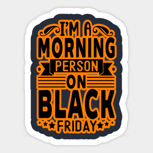 black friday, orange and black friday Sticker